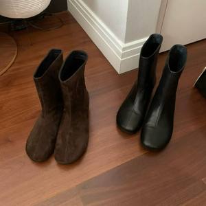 Botas de tacón grueso con punta redonda elegantes y cómodas para mujer, estilo cowboy, novedad 2026 - Product Image 1