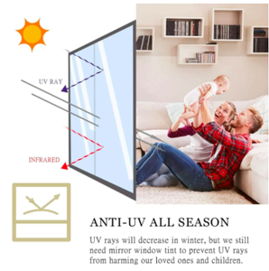 <span class=keywords><strong>Autocollant</strong></span> en verre auto-adhésif pour contrôle du soleil, Film <span class=keywords><strong>Anti</strong></span>-regard unidirectionnel pour fenêtre, décor de bâtiment, film pour fenêtre de bâtiment d'intimité - Product Image 2