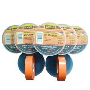 Ruban ignifuge <span class=keywords><strong>orange</strong></span> support en PVC sensible à la pression caoutchouc-résine adhésif <span class=keywords><strong>Scotch</strong></span> vinyle codage couleur ruban électrique 3M 35 - Product Image 1