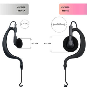 Auricular con Micrófono TechSide TSAG de Cable Espiral de 2 Pines Compatible con TI-F8+ Midland, Precio de Fábrica, Hecho en China - Product Image 3