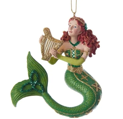 Ornamenti natalizi personalizzati sirena verde resina