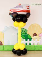 UNK Feuerwehr auto Cartoon Auto Luftballons Feuerwehr auto Patrouille Wagen Luftballons Fahrzeug Thema Jungen Geburtstags feier Dekoration Luftballons Set