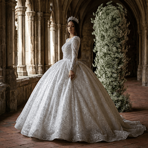Vestidos de Novia Africanos de Talla Grande, Vestidos de Novia con Cuentas y Encaje, Vestido de Novia Hecho a Mano, Brautkleid Lscm20 Jancember - Product Image 1
