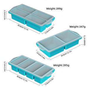 Wholesale Household Food Storage Container Baby Food Storage Box with Lid Silicone <b>Ice</b> Cube Tray Mold for Frozen Soups - Product Image 6