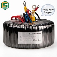 Transformateur toroïdal audio à faible bruit 100W 200W 300W, transformateur annulaire monophasé avec fil de cuivre pur pour amplificateurs Hi-Fi