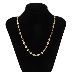 <span class=keywords><strong>Chaîne</strong></span> cubaine plaquée <span class=keywords><strong>or</strong></span> 18 carats, fermoir en forme <span class=keywords><strong>de</strong></span> nez <span class=keywords><strong>de</strong></span> cochon, grains <span class=keywords><strong>de</strong></span> <span class=keywords><strong>café</strong></span>, ensembles <span class=keywords><strong>de</strong></span> bijoux en acier inoxydable 316L, collier pour hommes et femmes - Product Image 5