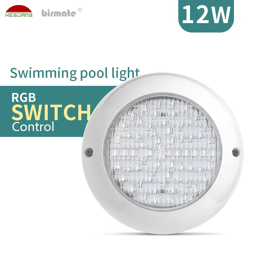 12W 150mm IP68 스위치 제어 RGB led 수영장 표면 장착 풀 라이트