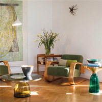 Mini Table d'appoint ronde en verre Transparent Table de dîner lumière luxe salon chambre meubles café Boutique Table d'appoint