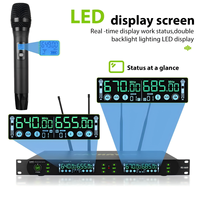Professionelles UHF 4-Kanal Drahtloses Mikrofonsystem 200M Reichweite LED-Anzeige IR-Frequenzpaarung Metall-Handmikrofon Dynamisch