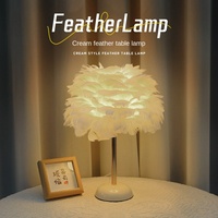Lampe de table Iron Feather, lampe de chevet de luxe pour chambre à coucher, style nordique de haute qualité, alimentation AC, lumière LED chaude, lumière de nuit à intensité variable