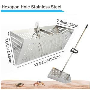 Tamis de sable de <span class=keywords><strong>plage</strong></span> en acier au carbone Dents de sable de <span class=keywords><strong>plage</strong></span> en acier Râteau à <span class=keywords><strong>puces</strong></span> de <span class=keywords><strong>plage</strong></span> amovible large - Product Image 4