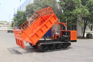 Chariot tout-terrain à chenilles avec garde-corps surélevé, roues fixes, transporteur, benne à chenilles 5T, moteur diesel - Product Image 3