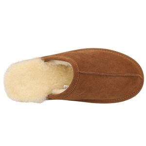 Chaussons d'hiver chauds pour hommes, en daim <span class=keywords><strong>de</strong></span> vache, doublure en <span class=keywords><strong>peau</strong></span> <span class=keywords><strong>de</strong></span> <span class=keywords><strong>mouton</strong></span>, semelle antidérapante en TPR, vente en gros OEM - Product Image 3