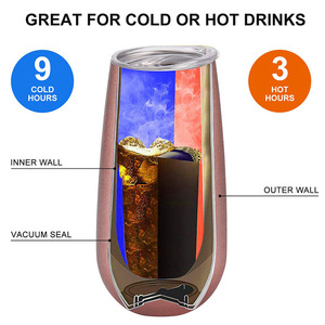 Leopard print flutes champagne no foot double tumbler insulated with lips 6 OZ unbreakable stainless steel Gold cups - Product Image 6