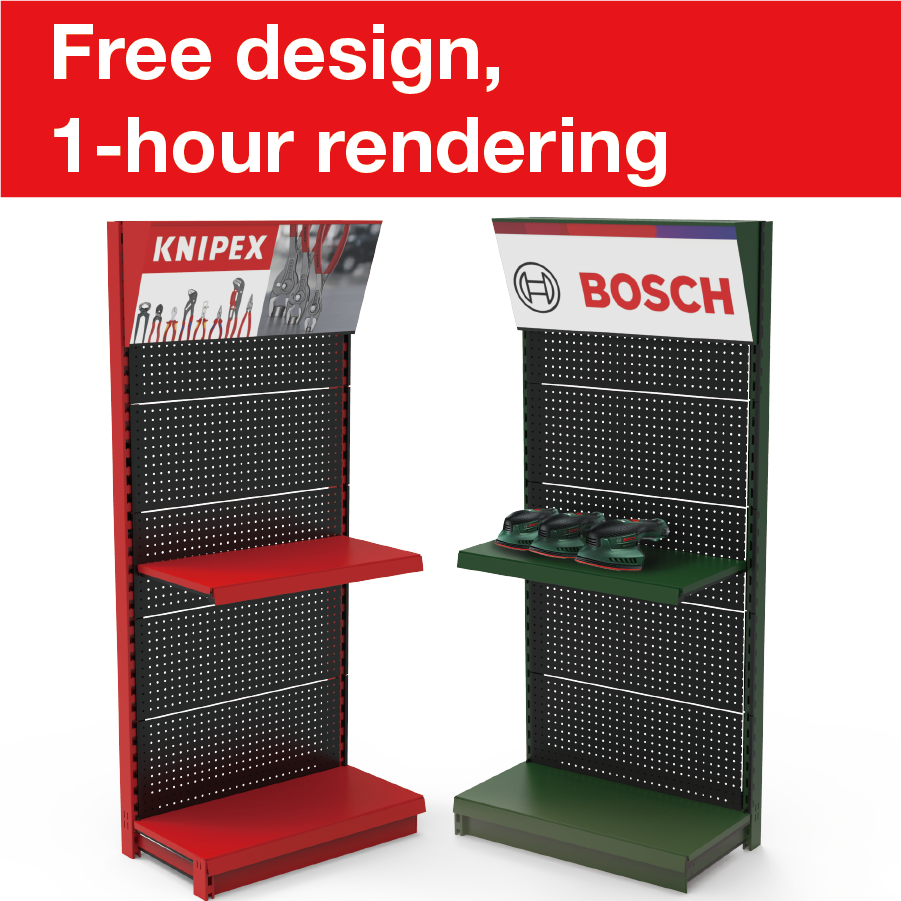 Apache Custom Metal Pegboard Hook Single-side Display Stand for Auto Repair Shop & Factory Use for Hardware Tool — view 6