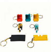 Porte-clés en métal 3D personnalisé en forme d'excavatrice, design vintage de dessin animé, logo personnalisé, cadeau promotionnel, vente en gros sur mesure