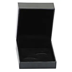 Plastic packaging cufflinks tie box European Exquisite black Cufflink box package boxes with logo custom