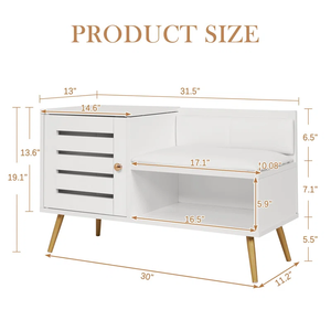 Bien Meilleures ventes de Mobilier de salon <span class=keywords><strong>Chaussures</strong></span> à boutons blanches avec coussins <span class=keywords><strong>Banc</strong></span> Locker - Product Image 5