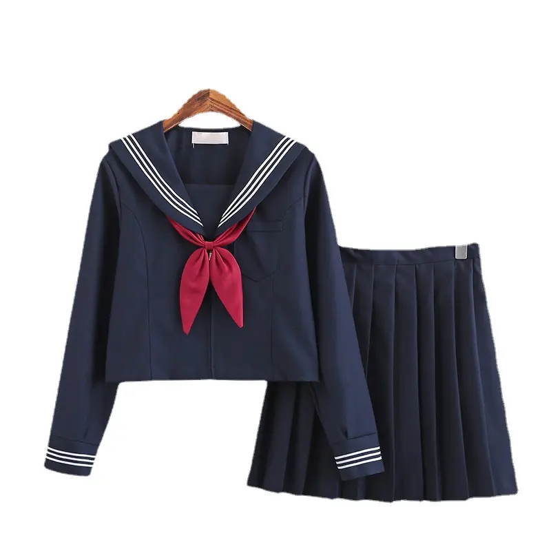 Plus Size JK Saia Uniforme E Conjunto De Camisa Uniforme De Estudante Vestidos Escolares Para Meninas Uniformes Do Ensino Médio Conjunto De Duas Peças