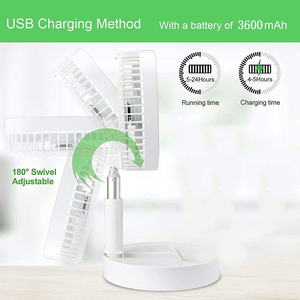 Nouveaux produits en gros : Mini-ventilateur de bureau à chargement rapide, alimenté par batterie, USB, 3 vitesses réglables, SOLOVE F5 USB - Product Image 5