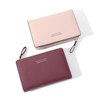 Dompet Wanita Model Instagram Bahan PU Kapasitas Besar, Dompet Koin Baru, Tempat Kartu Chic, Lapisan Poliester untuk Wanita