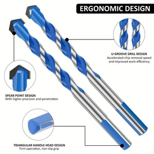 Multipurpose Drill Bits Metric Jobbers Length Hex Shank TiCN Coated For Ceramic Concrete Glass Plastic Synthetic Materials - Product Image 3