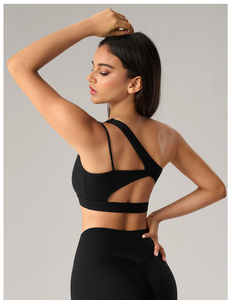 Xu hướng sản phẩm <span class=keywords><strong>2025</strong></span> phụ nữ quần áo <span class=keywords><strong>New</strong></span> arrivals Đen Một Vai Crop Top thể dục thể thao phòng tập thể dục Áo ngực tùy chỉnh - Product Image 2