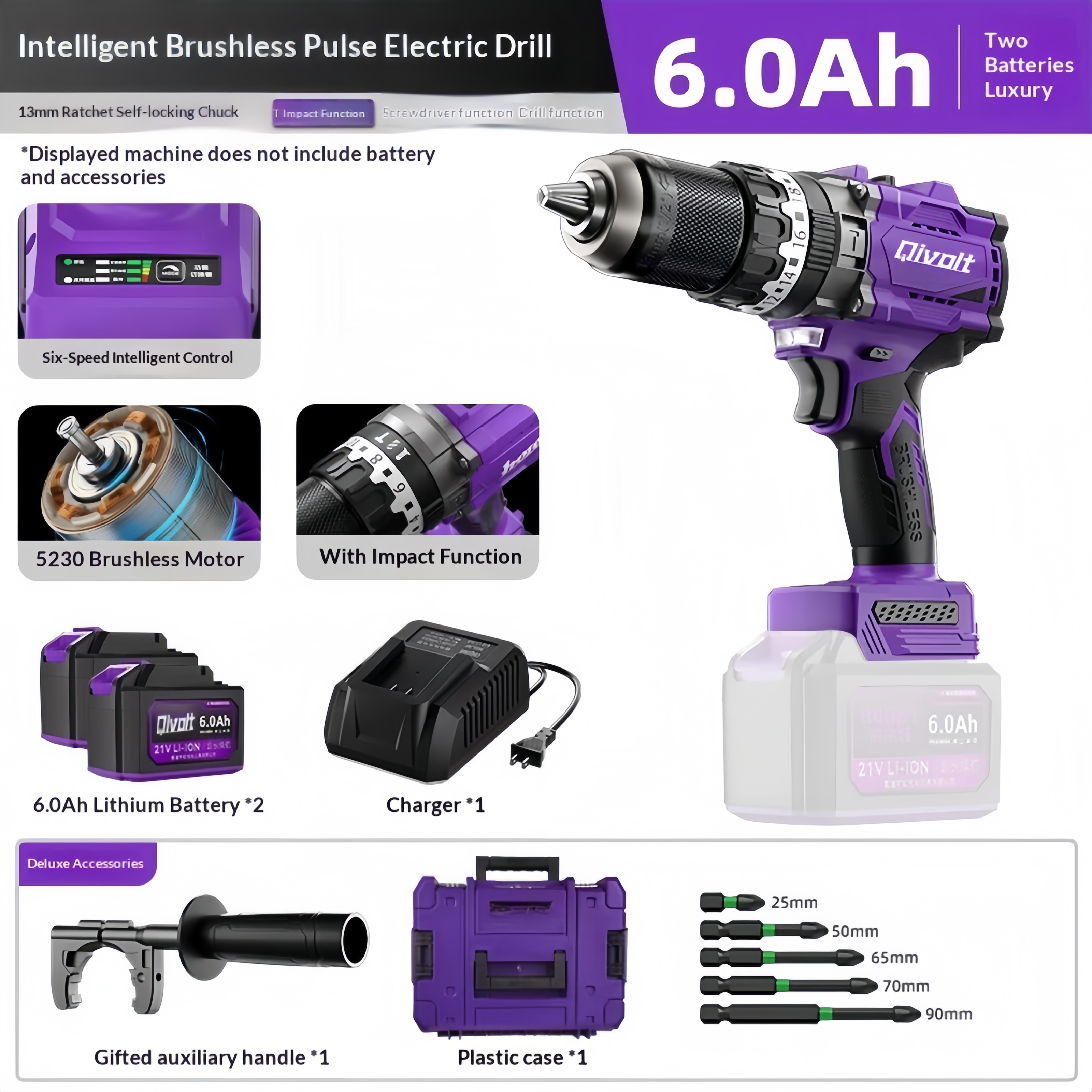 Trapano con 2 batterie da 6AH e 1 caricabatterie