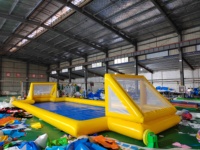 Parcours d'obstacles gonflable en PVC écologique, château gonflable, terrain de football combiné, taille personnalisée pour la location d'événements en plein air