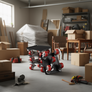 Chariot de manutention robuste pour meubles, capacité 1200 lb, base 180x180 mm avec roues à roulement à billes pour entrepôt et logistique - Product Image 2