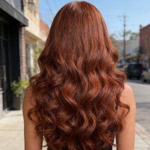 Perruque Lace Front HD Luxe en Cuivre Ondulé Gingembre, 100% <span class=keywords><strong>Cheveux</strong></span> Humains Vierges Remy, Pré-Pluckée avec Baby Hair, Vente en Gros - Product Image 5