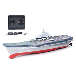 Bateau télécommandé RC haute vitesse 2,4 GHz 4 canaux, rotation à 360 degrés, modèle de navire militaire radiocommandé, porte-avions télécommandé pour enfants - Product Image 1