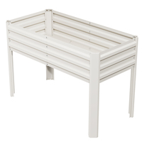 Jardinière surélevée en métal blanc ivoire, réfléchissante à la chaleur, pour villa et cour – Vente en gros