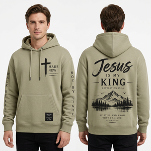 Sudadera con Capucha Casual de Invierno para Hombre, Diseño Cristiano con Versículos Bíblicos, Corte Regular, Transpirable, Ecológica, 100% Algodón, con Bolsillos - Product Image 1