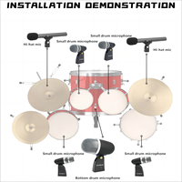 Nouveau gros instrument de musique 7 pièces enregistrement professionnel tambour micro microphone pour batterie