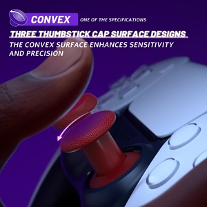 แท่งอนาล็อกปรับความสูงได้สีแดงคาร์ไมน์ ThumbsGear V3 แท่งอนาล็อกแบบ Ergonomic ที่เปลี่ยนได้สำหรับคอนโทรลเลอร์ PS5 และ PS4 - Product Image 4