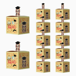 DAMAI Square Animal Graduation Cap <b>Candy</b> <b>Box</b> Decorative Paper Gift <b>Box</b> for Student Farewell Graduation Ceremony Souvenirs - Product Image 4
