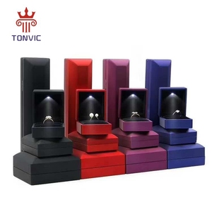 LED-Ringbox mit matter Folie Neues Design für Schmuck display Industrielle Versands pezifi kationen Trendy Paper Product