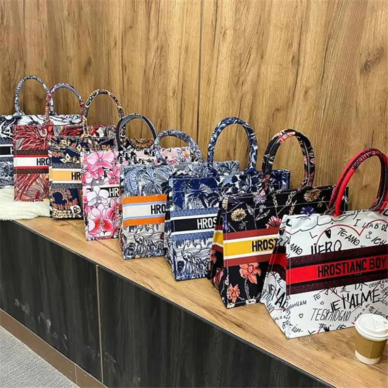 2023 New Shopping Bag Printed Canvas Female Shoulder Bag High Quality Large Capacity Casual Tote Fashion Women Purse and Handbag