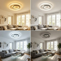Plafonnier d'intérieur nordique créatif à bordure cannelée ronde, éclairage LED à 3 couleurs changeantes pour chambre principale et bureau contemporains