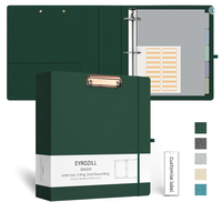Carpeta de Archivo de Lino Personalizada, Carpeta de 3 Anillas de 2 Pulgadas, Bolsillos Interiores, Presilla para Bolígrafo y Cierre Elástico para Tamaño Carta de 11x8.5