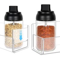 Étagère à épices murale en acrylique transparente de 9 pouces, lot de 4, pour portes d'armoires et murs de cuisine