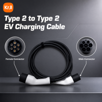 Câble de charge pour véhicule électrique de type 2 à type 2, classé P55, 32A, rallonge pour la recharge des voitures électriques