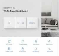 Sonoff T1-enchufe de pared eléctrico de una banda con WIFI, enchufe de encendido y apagado con pantalla táctil inteligente, estándar europeo