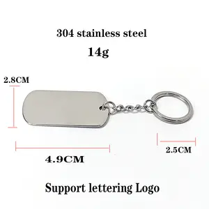 2,5 см кольцо для ключей с цепью из нержавеющей стали металлическая пластина с надписью на заказ маркировка логотип маркировочный номер Подарочный список