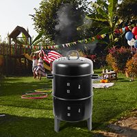 Barbecue commercial moderne en fer, four à fumoir pour viande et poisson, cuisine extérieure portable M03006