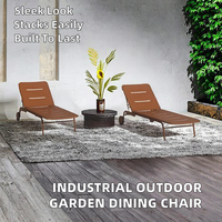 Chaise de salle à manger moderne et confortable pour jardin et terrasse, avec assise et dossier en alliage d'aluminium, durable pour cour, parc, hôtel