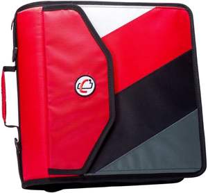 BSCI Factory Wholesale Factory Sized Zip Tab 4-Inch 3 D-<b>Ring</b> Zipper <b>Binder</b> with 5-Tab File Folder, Red - Product Image 3