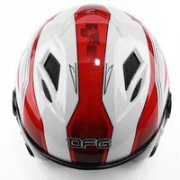 Casque demi-face coloré avec double visière, coque en PP/plastique, pour moto/motocyclette, taille GUA, garantie d'un an