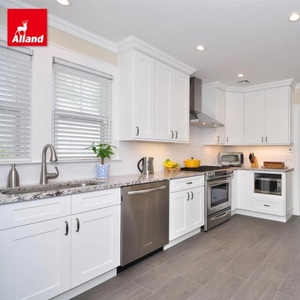 Ensemble de meubles de <span class=keywords><strong>cuisine</strong></span> bas en MDF Alland Classic Small avec évier, armoires de <span class=keywords><strong>cuisine</strong></span> modulaires blanches style Shaker pour la maison - Product Image 3